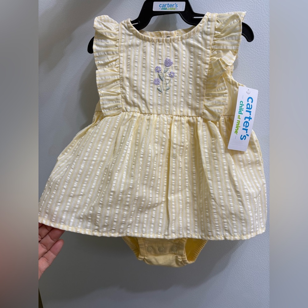 Carter’s SUNDRESS Yellow Seersucker-NWT-sizes 6/9- 12M -& 24M available